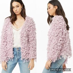 Trendy Fuzzy Shaggy Fringe Cardigan Sweater